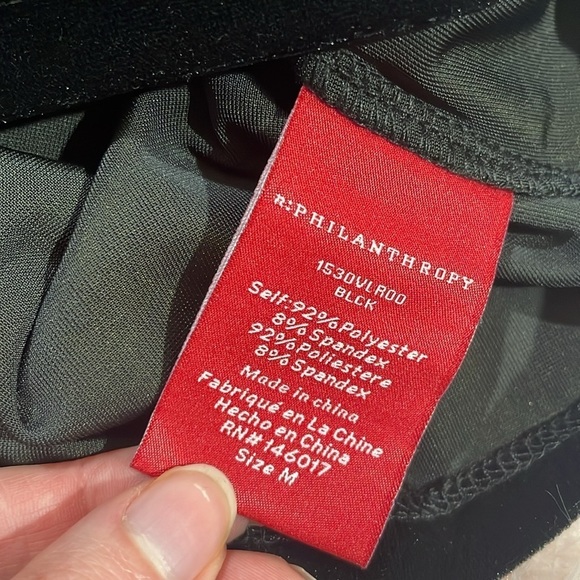 NWT N:PHILANTHROPY Top Black Velvet Armida Square Neck Pullover Long Sleeve Sz M - Picture 10 of 10